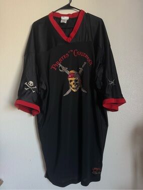 Disney Pirates of the Caribbean Football Jersey Mens XXL Captain Jack Sparrow